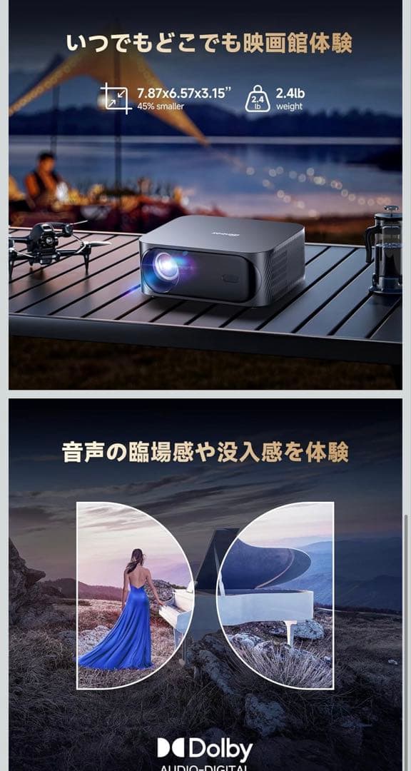 プロジェクター 高輝度 1080P 4K対応 電動フォーカス 4D/4P台形補正