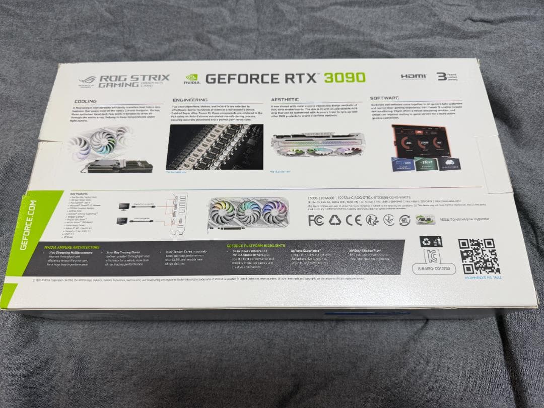 グラフィックボード・グラボ・ビデオカード ROG STRIX RTX3090 O24G WHITE
