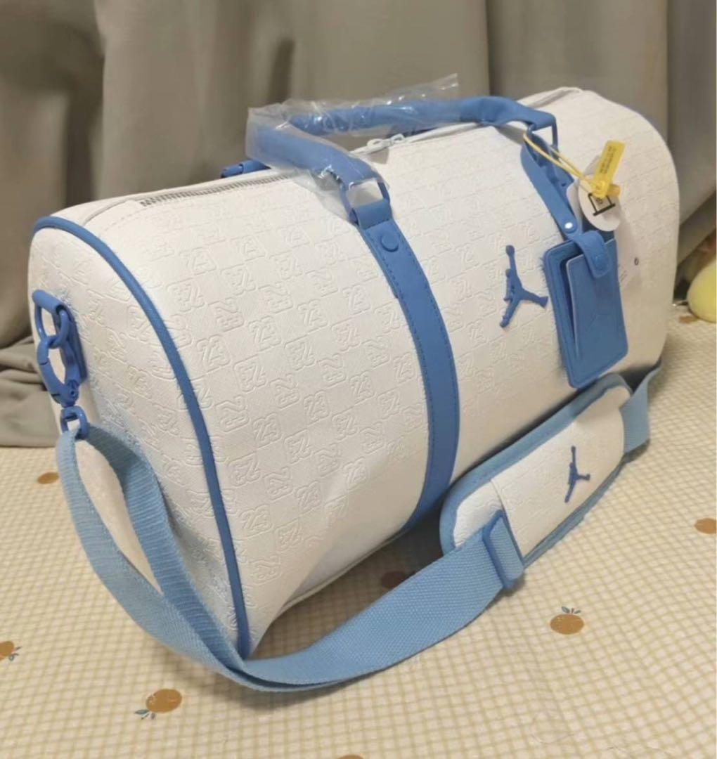 Jordan モノグラム ボストンバッグ ホワイト/ブルー 未使用