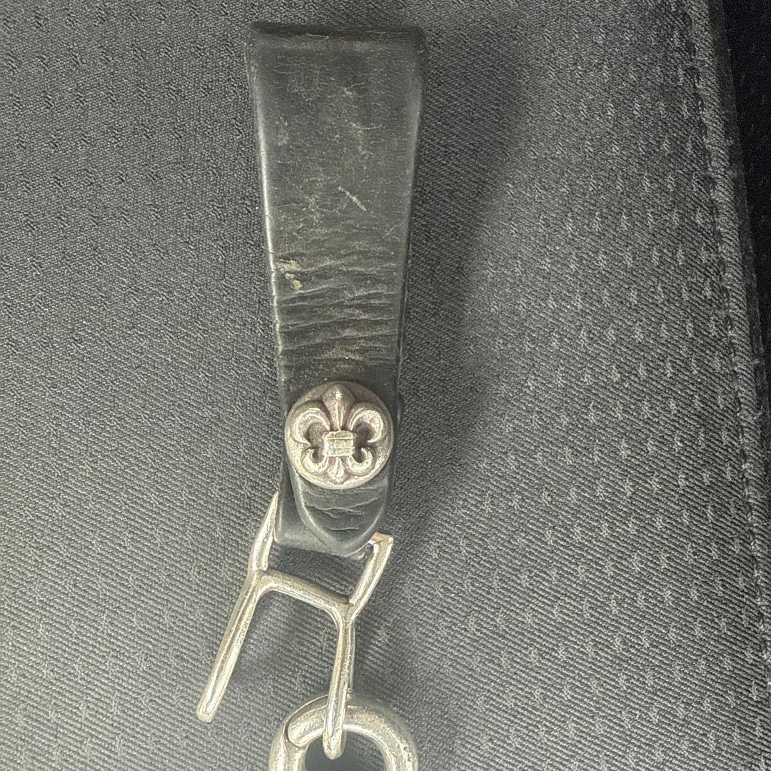 正規品 クロムハーツ Wベルトループ フレアボタンウォレットチェーン