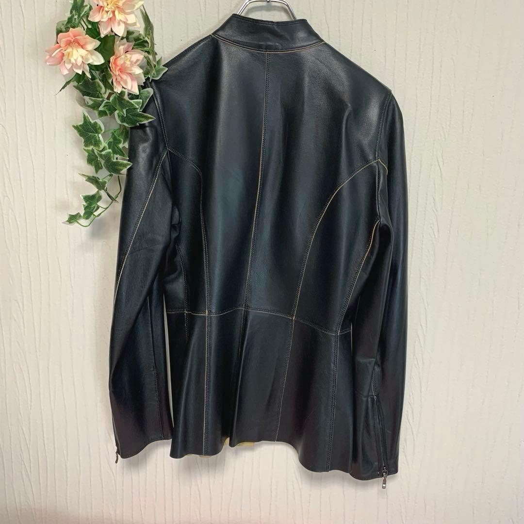 D77美品◆ARTICO【イタリア製/高級 羊革◆レザージャケット/ライダース】