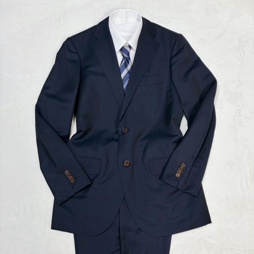 トゥモローランド スーツ セットアップ ストライプ カノニコ モヘヤ混 紺