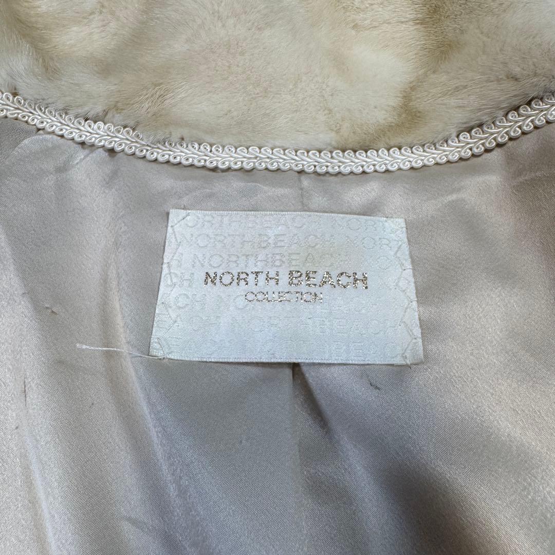 NORTH BEACH コペンハーゲン パールミンク フード付 ポンチョ 本毛皮