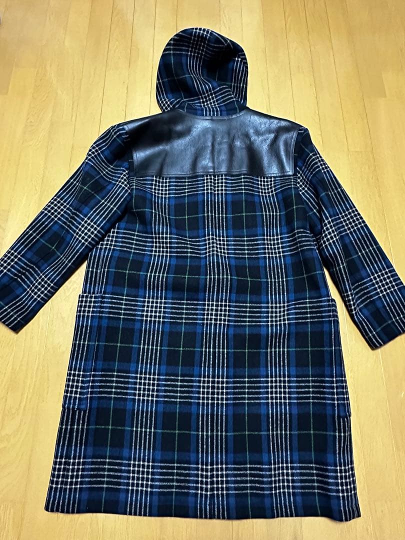 【美品】PaulSmithチェック柄フード付きダッフルコート　XL
