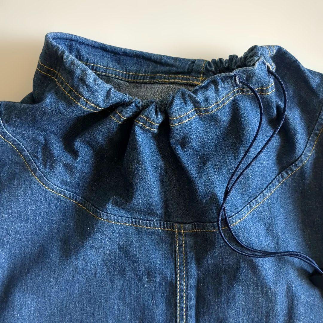 i+mu センソユニコ ロングワンピース インディゴ フレア ゆったり 40