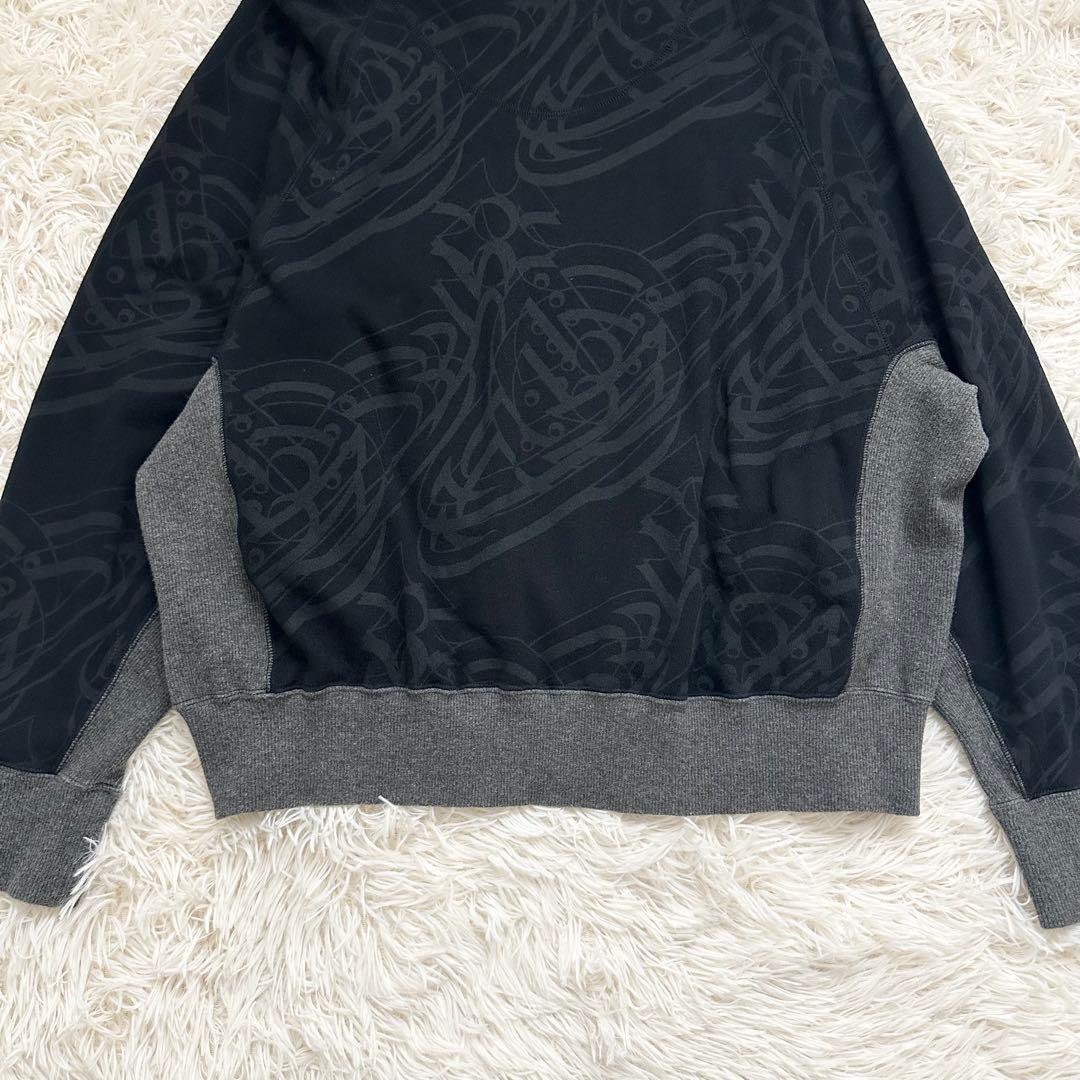 ヴィヴィアンウエストウッド オーブ総柄 スエット ドルマンスリーブ 黒 XS