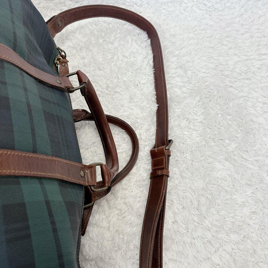 【良品】POLO Ralph Lauren ボストンバッグ 2WAY チェック柄