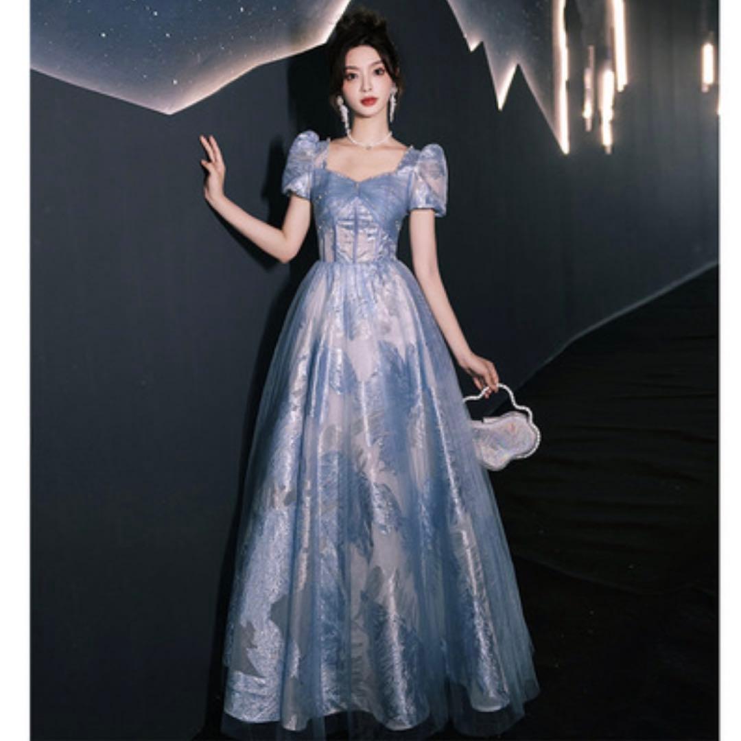 【♡】カラードレス　パーティードレス　披露宴　結婚式　二次会　ブルー　前撮り