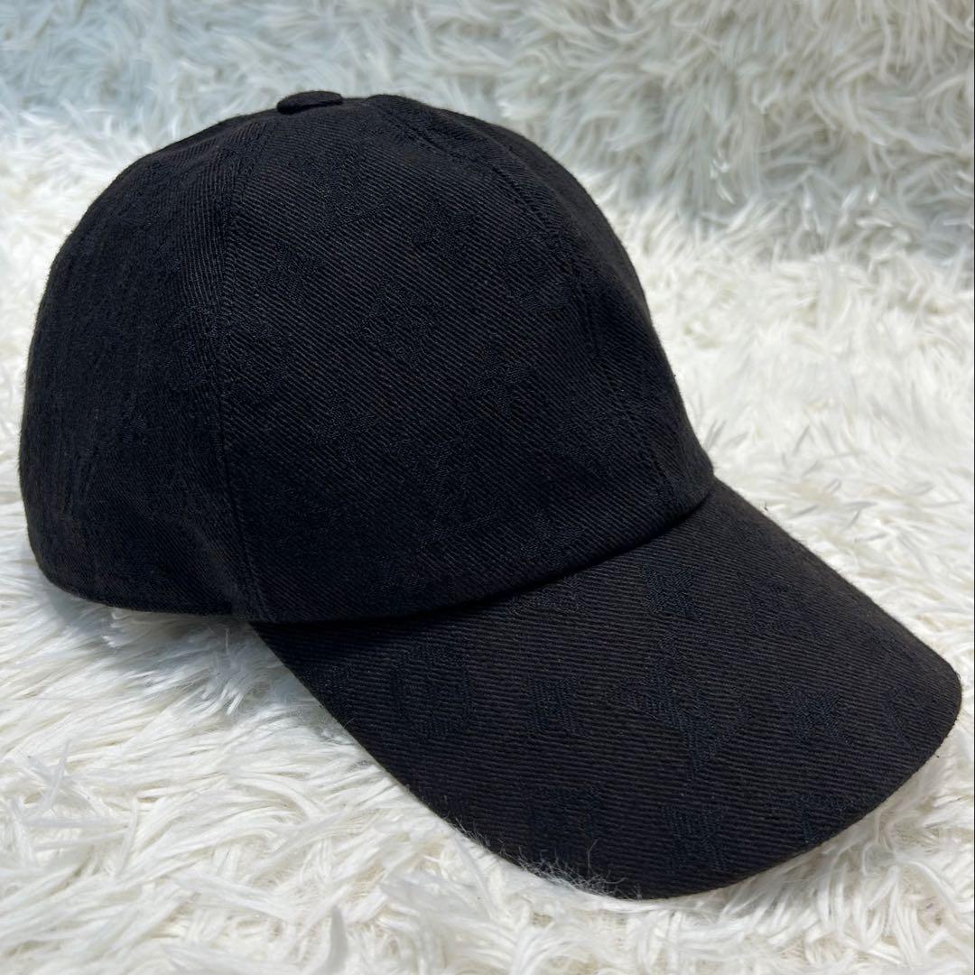 【人気】ルイヴィトン キャスケット モノグラム エッセンシャル 帽子 黒 62