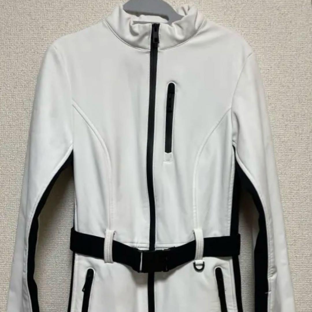 【1回のみ着用】ZARAホワイト フルボディスーツ スキーウェアS