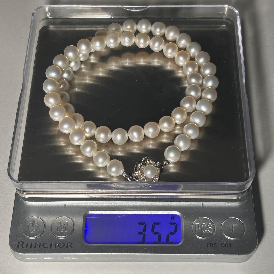 【テリ強✨】本真珠 ネックレス パール 7.5mm 約43cm 干渉色◎ リアル