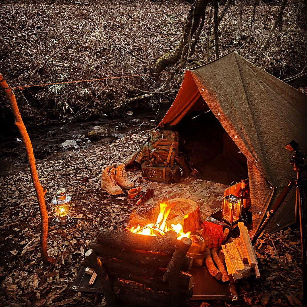 東ドイツ軍幕　4枚　デッドストック品　洗浄済　ワックス処理済　ポール、ペグセット