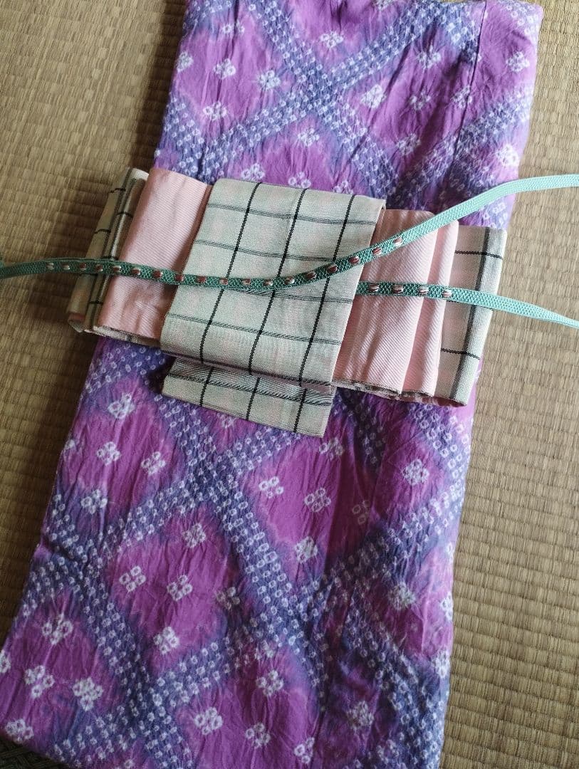 絞り浴衣 紫 ピンク Lサイズ～ 観劇 LIVE 有松鳴海絞り 高級