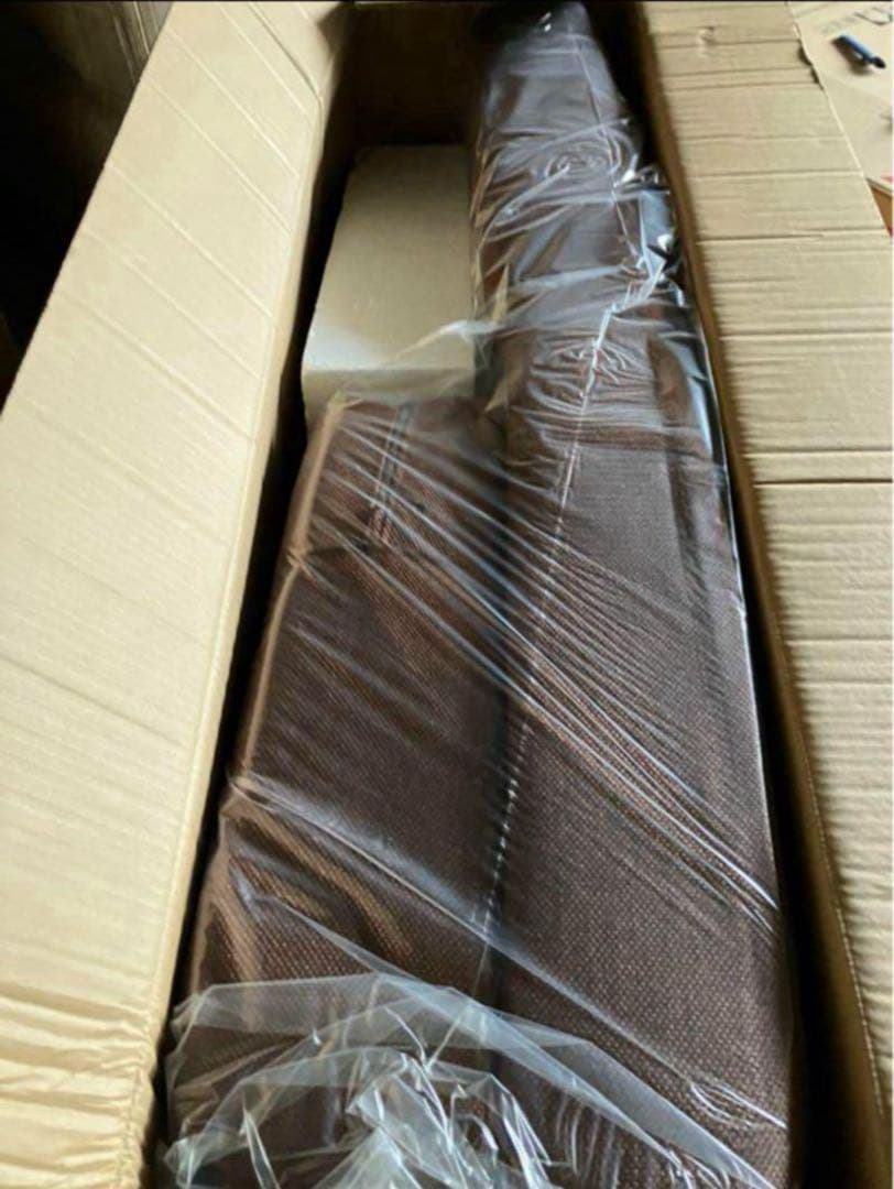 新品未使用　カウチソファベッド　シングルサイズ　クッション付き　ブラウン