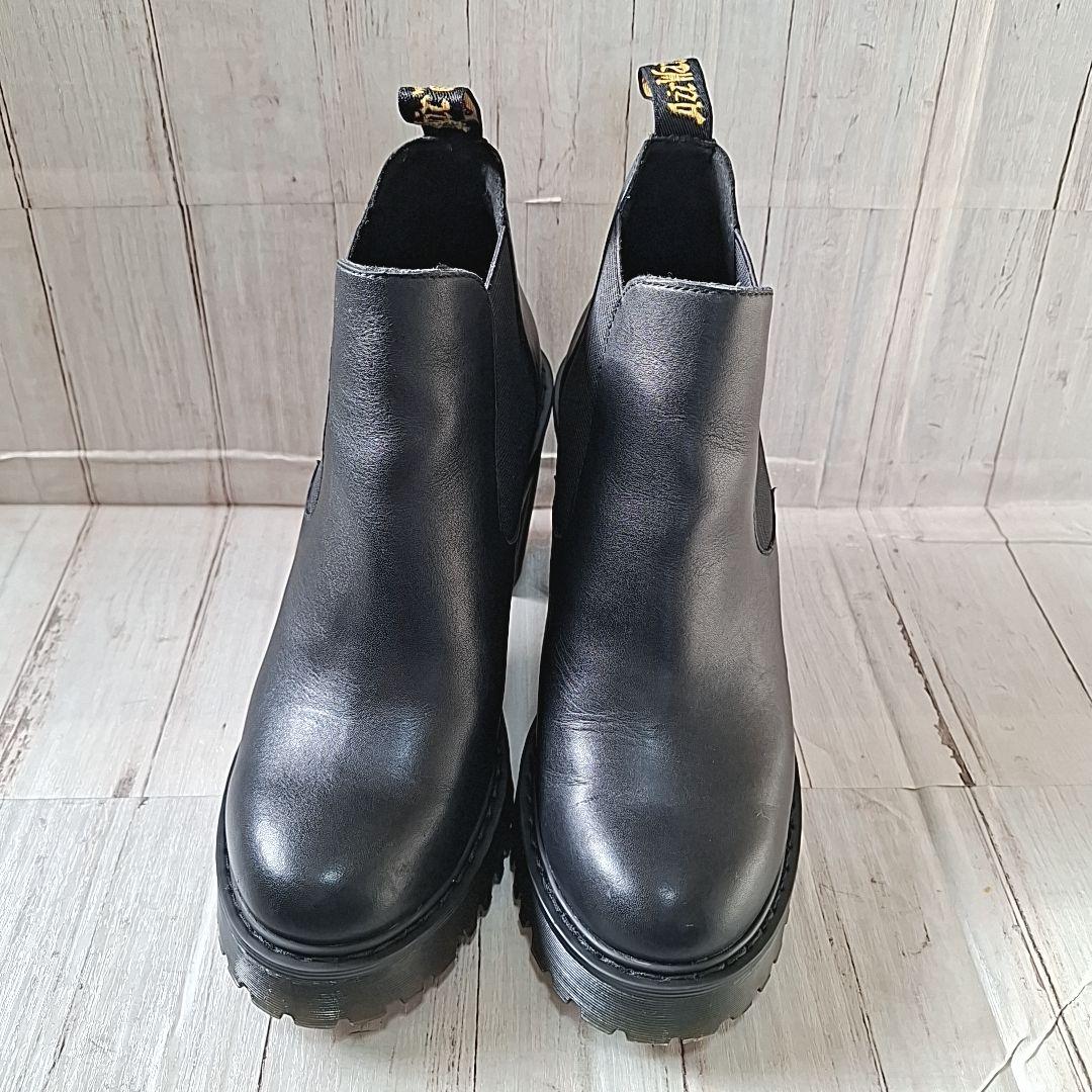 未使用級【23.5】ドクターマーチン ハーストン サイドゴアブーツ 厚底 黒
