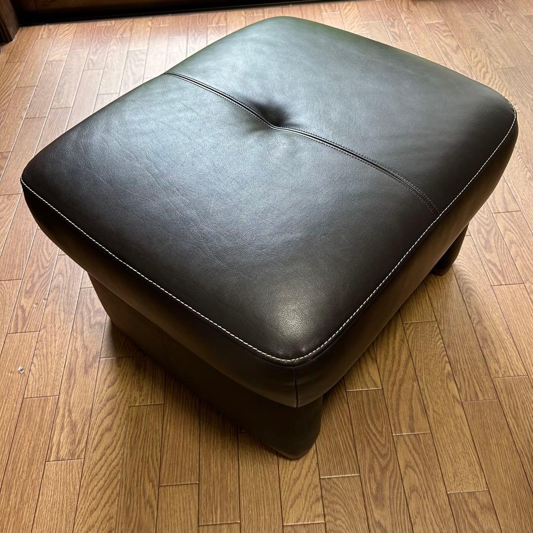 値下げ　カリモク chitano チターノ スツール オットマン 本革張
