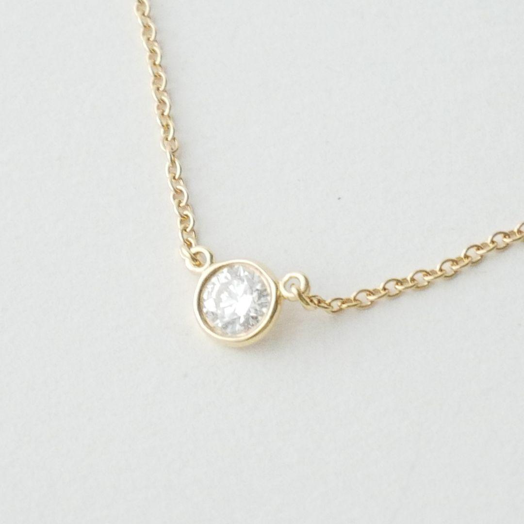 美品【ティファニー】K18YG バイザヤード　ダイヤ　約0.2ct　ネックレス
