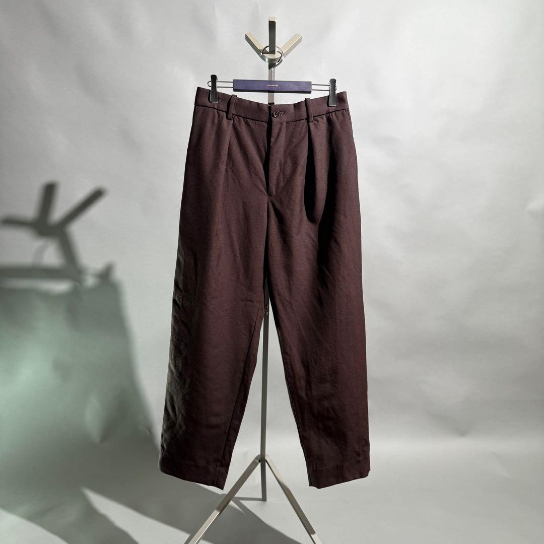 MARKAWARE ペグトップウールスラックス 2 ダークブラウン