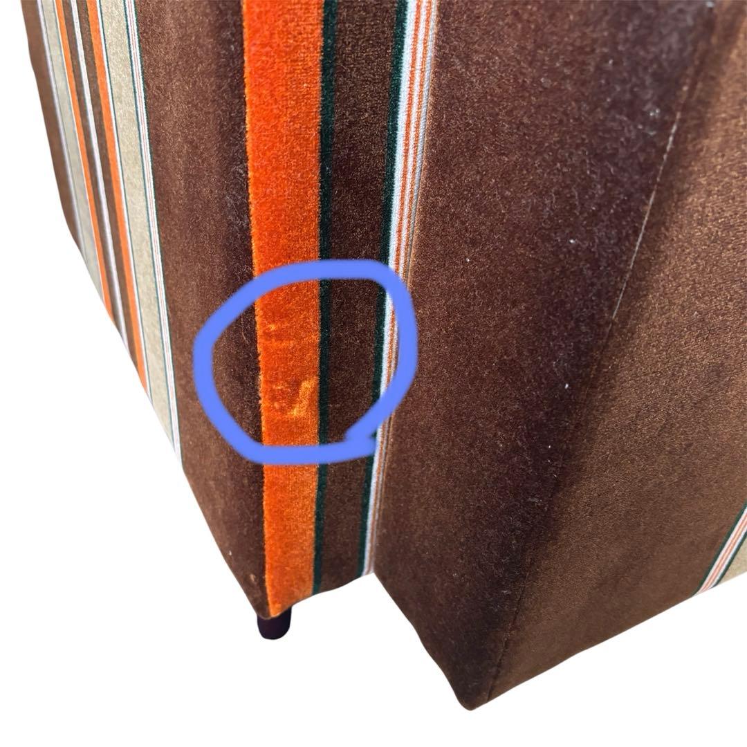 【レトロ】モケットストライプ　ソファ　チェア　1人掛　たのメル便