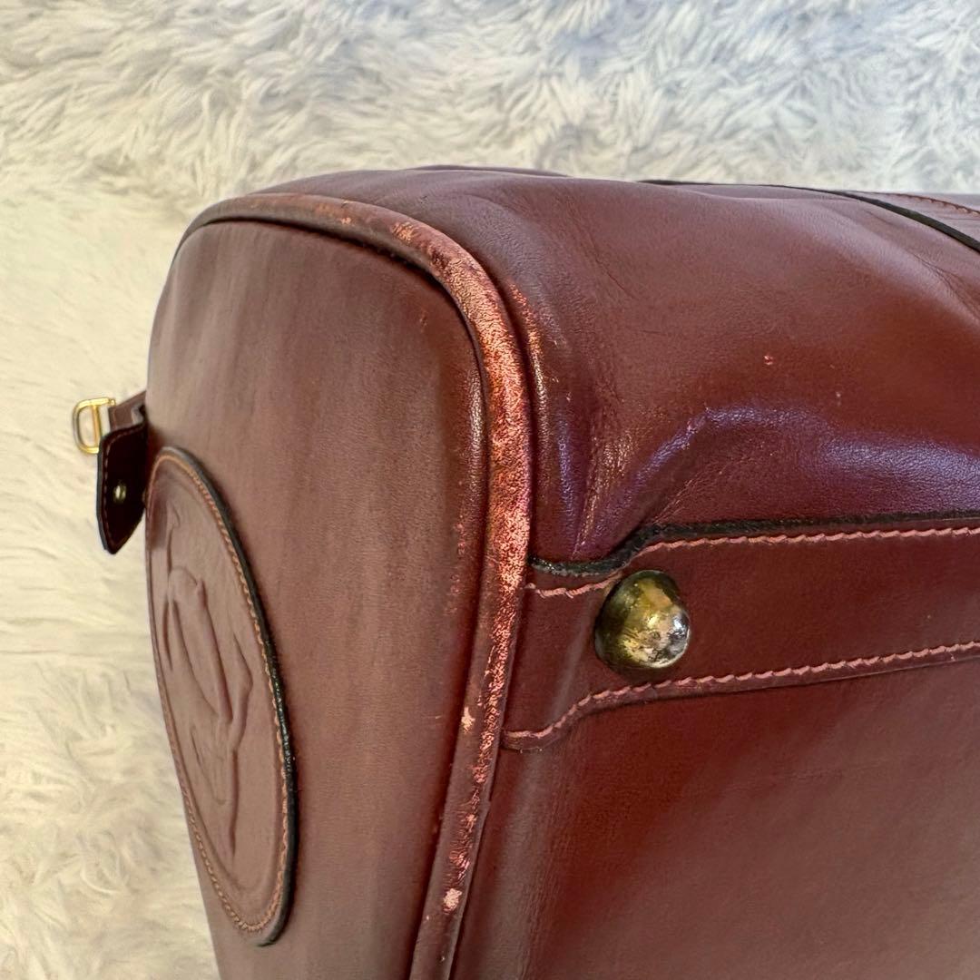 Cartierカルティエ ボストンバッグ マストライン 南京錠あり バーガンディ