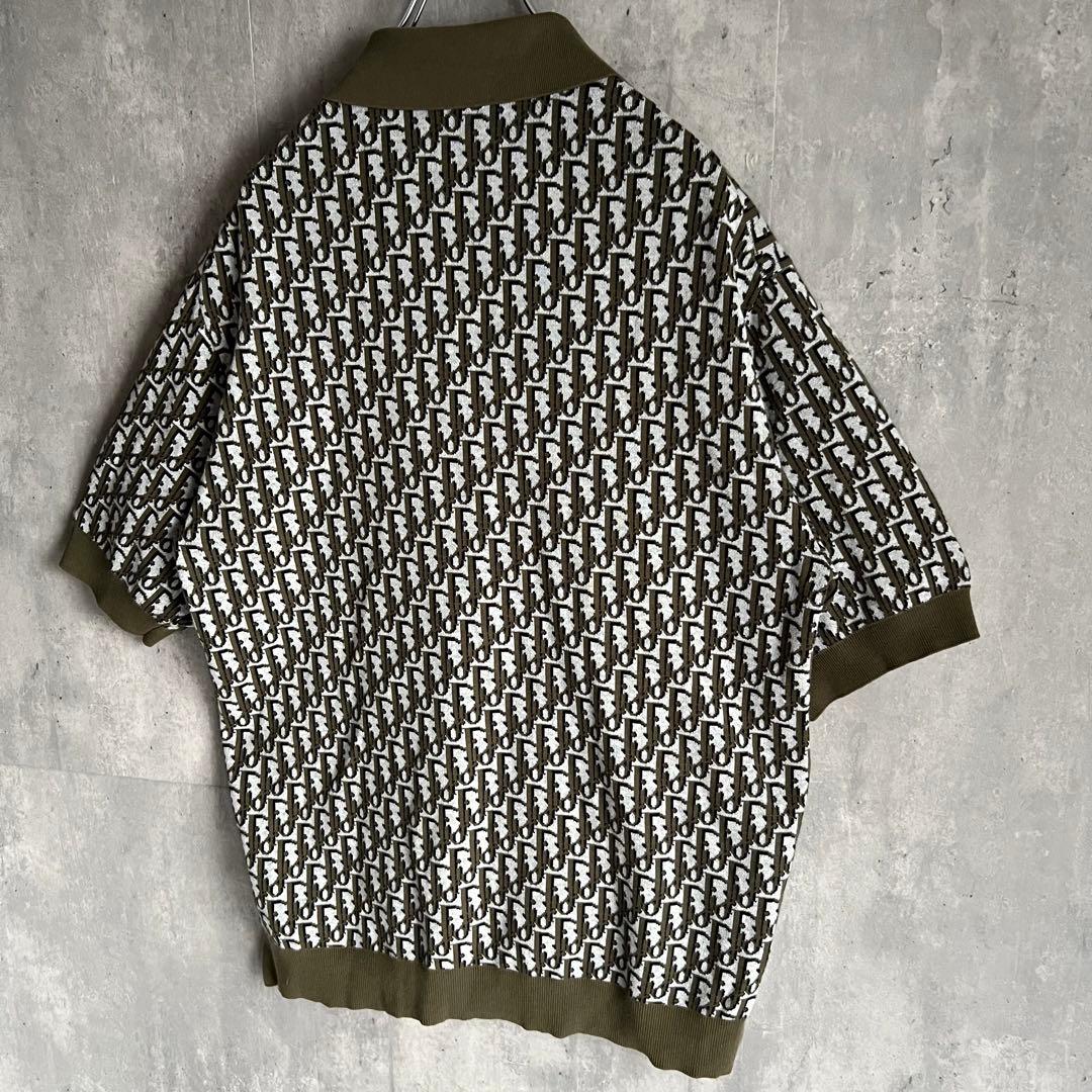 Dior　ディオール　オブリーク　コットン　ジャカード　ポロシャツ　極美品　L