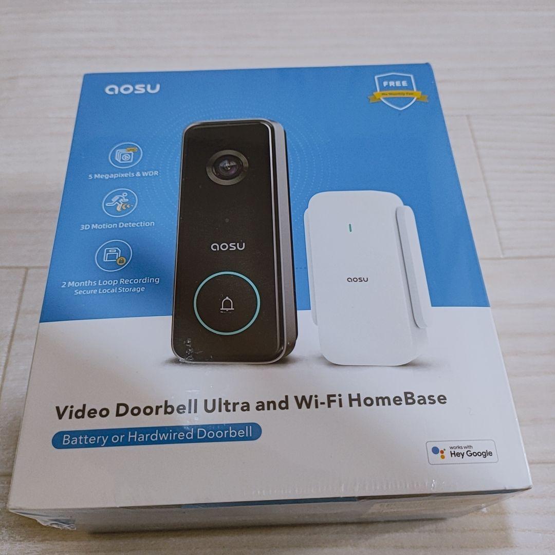 AOSU 5MP画質  ワイヤレスインターホンドアホン 玄関チャイム