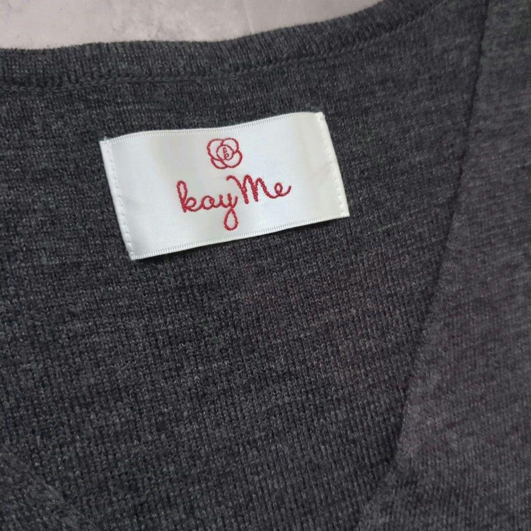 kayme/ケイミー 洗えるニット ミラノリブVネック ワンピース