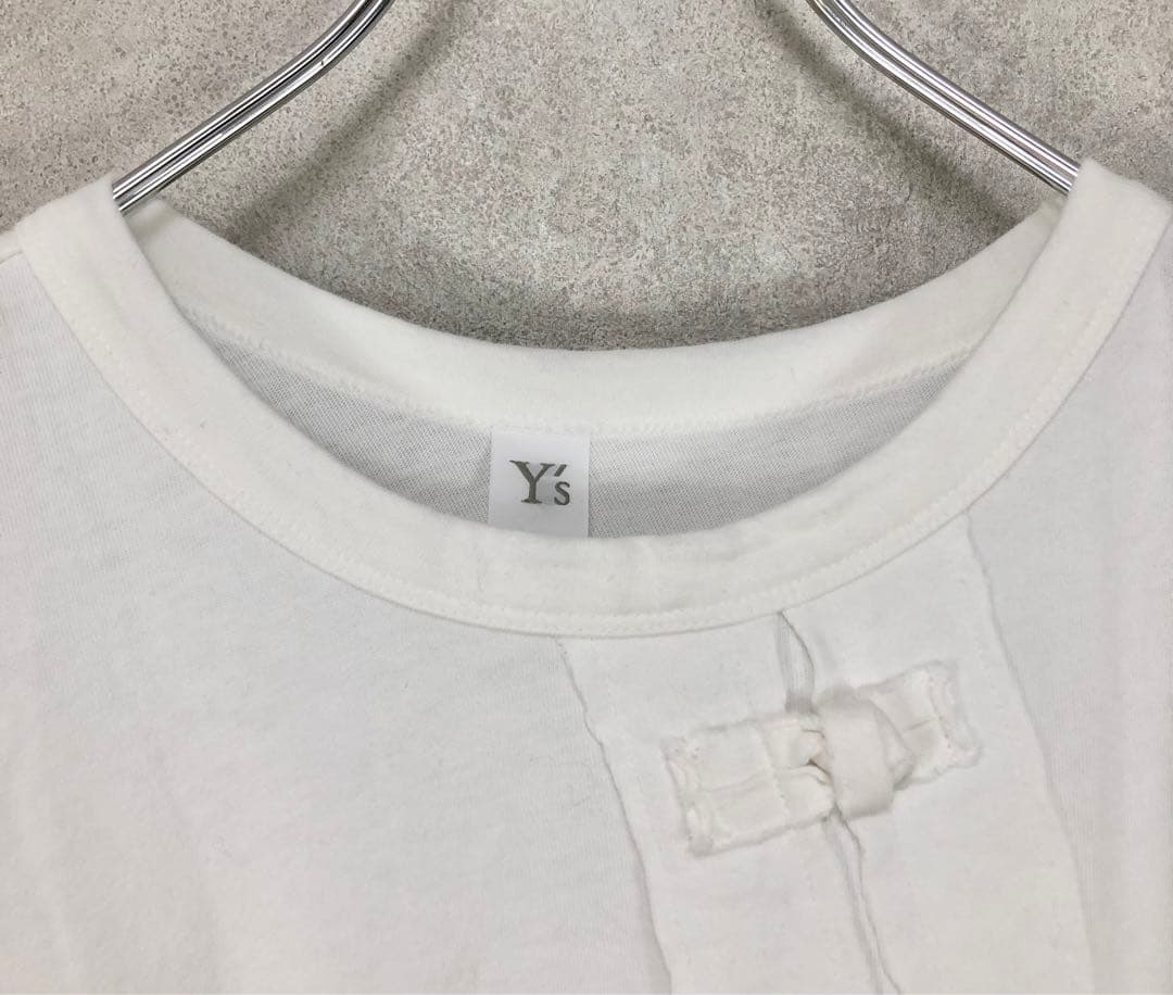 Y's ワイズ チャイナトップス フレンチスリーブ 白 ホワイト