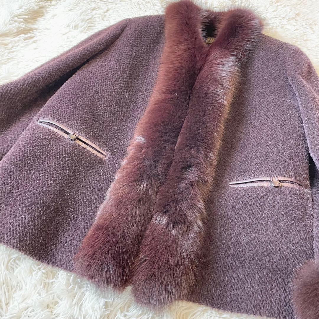 美品✨ベビーラム ウールコート フォックスファー イタリア製生地 日本製