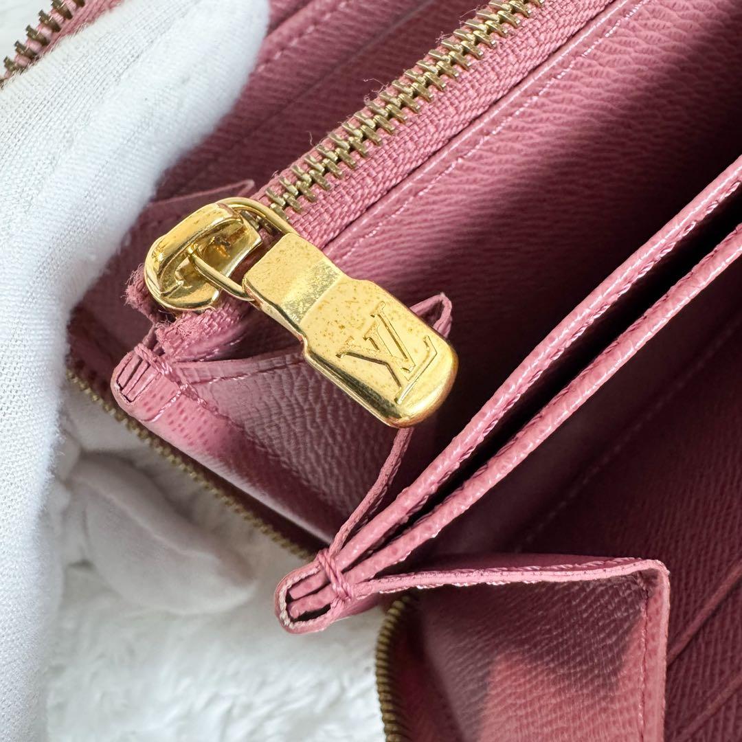 ルイヴィトン ジッピーウォレット モノグラム デニム ジャガード ピンク