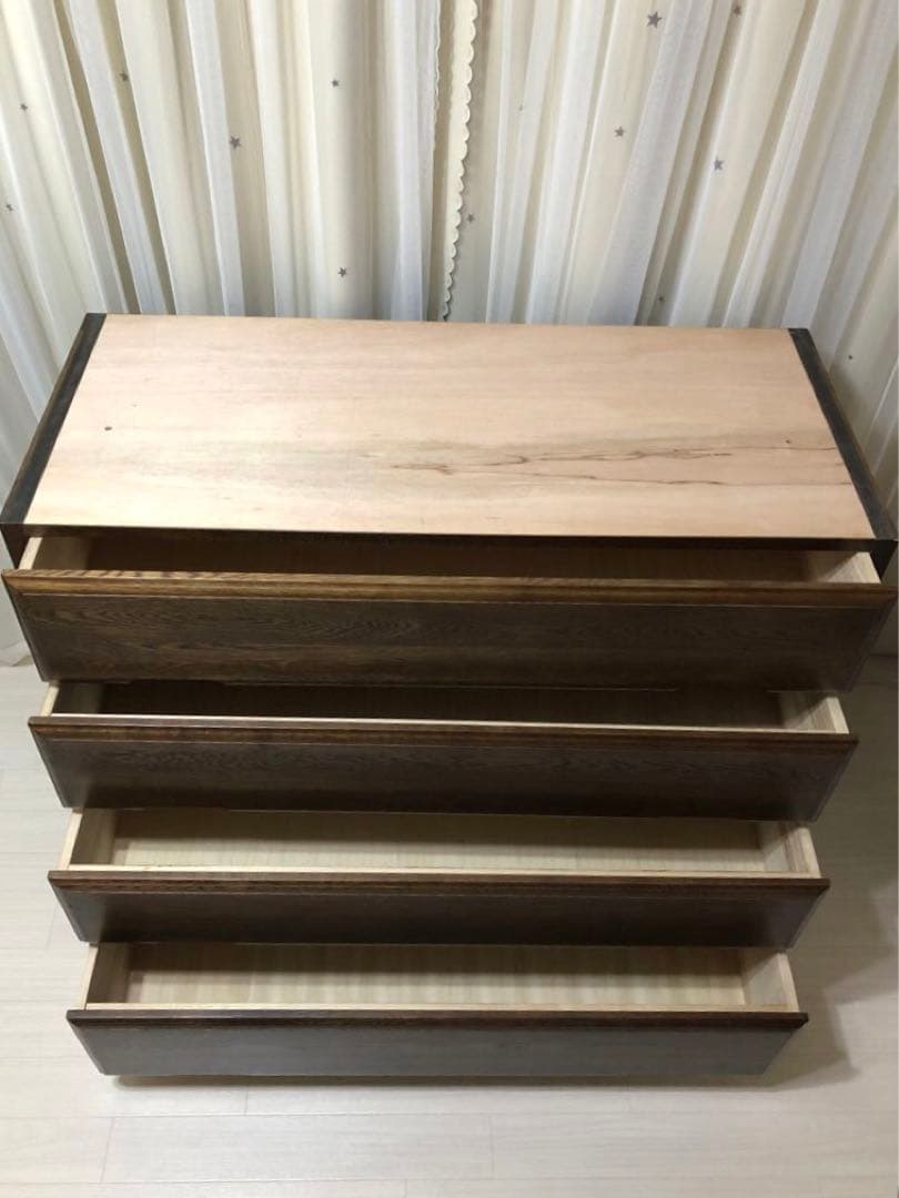 起立木工　ポーラ　ナラ天然木高品質7段チェスト