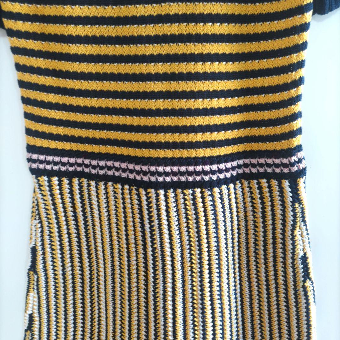 MIU MIU 　ミュウミュウ　ニットワンピース　半袖　ボーダー　ストライプ