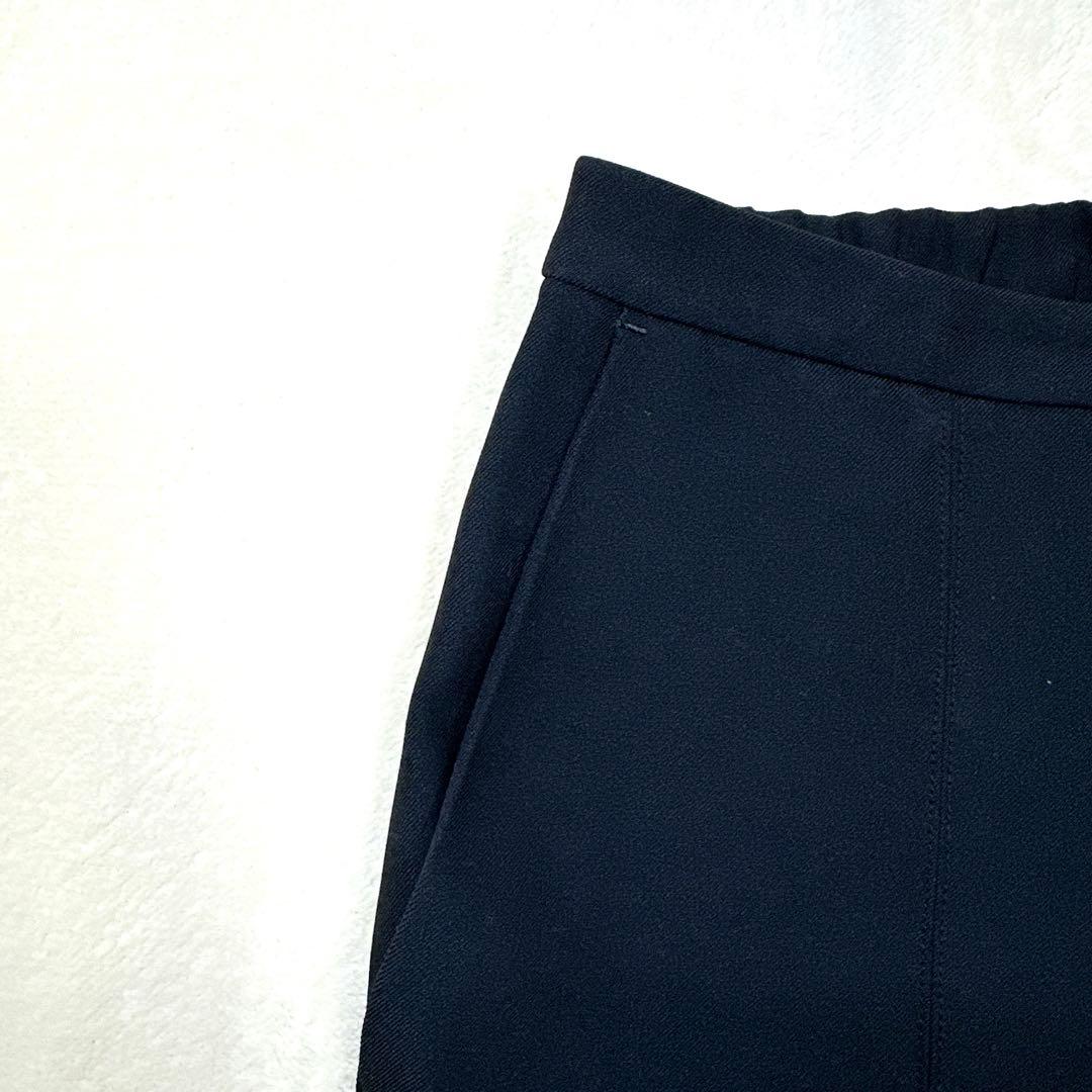 極美品 M ルフィル 2WAYツイルフロントスリットパンツ 黒 テーパードパンツ