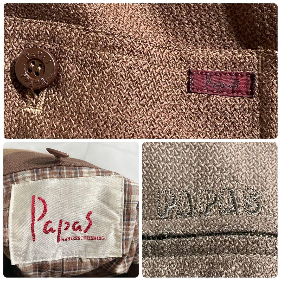 T18611 PAPAS 中綿ライナー付きカバーオール ブラウン L