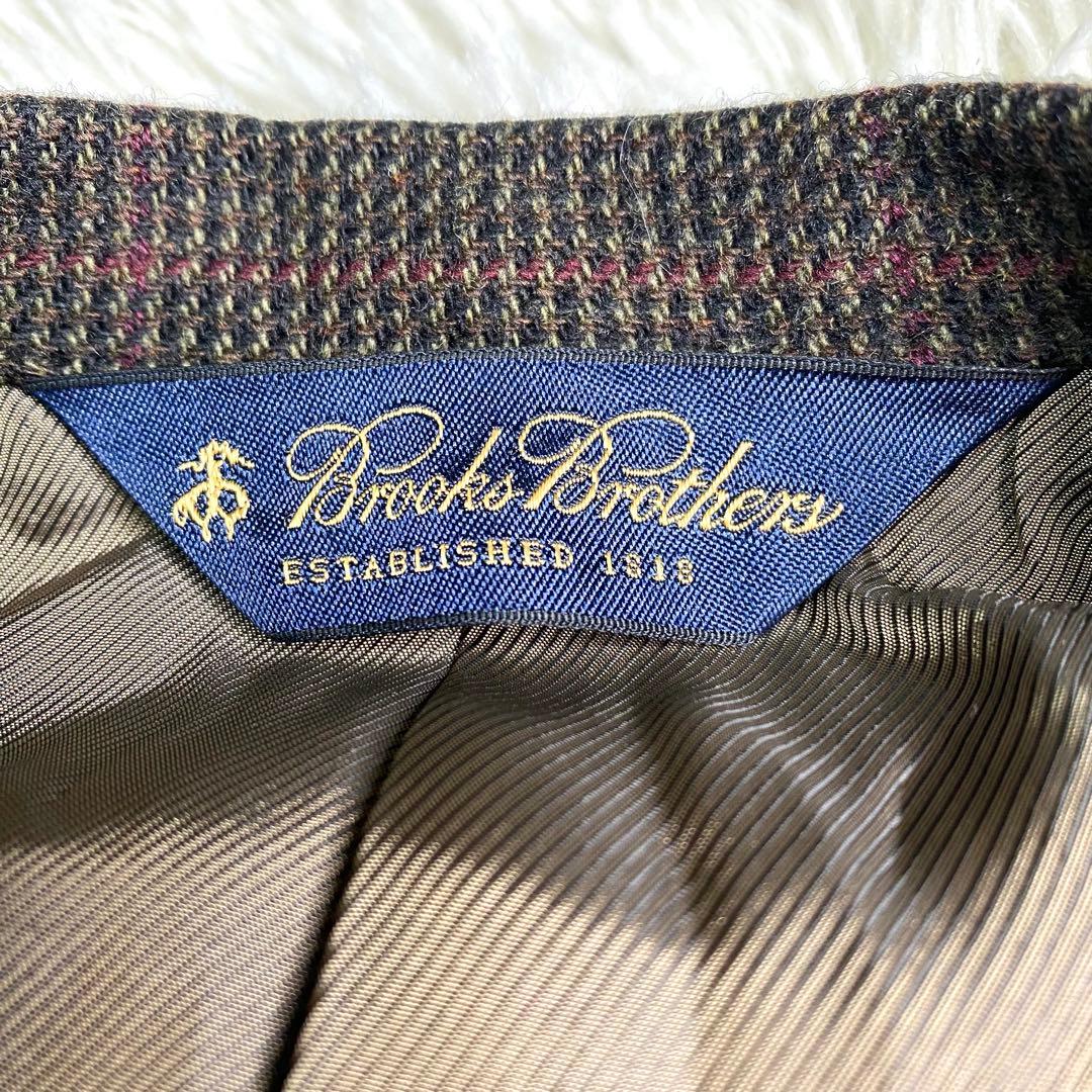 美品✨Brooks Brothers テーラード カシミヤ チェック ブラウン