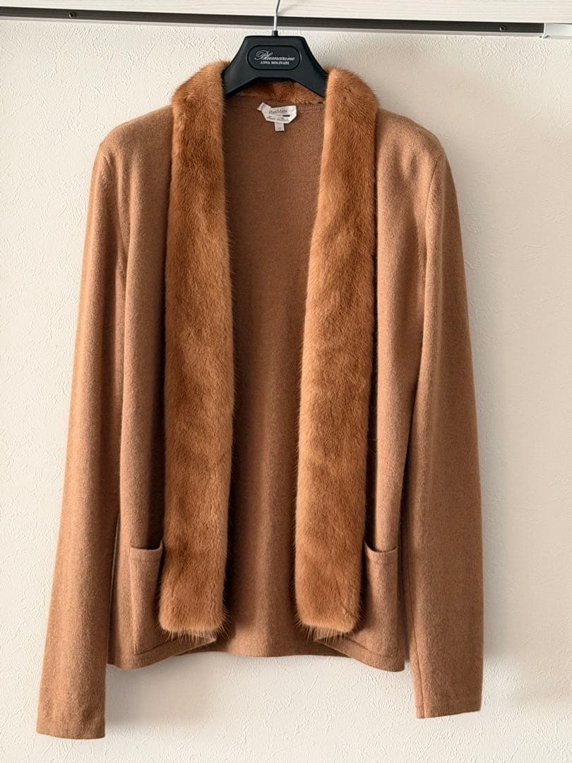 MaxMara MINKファーベージュ カーディガン