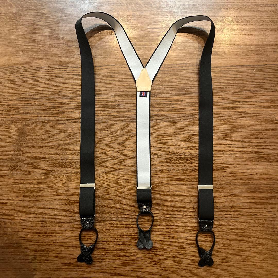  T THURSTON サスペンダー ブラック/シルバー