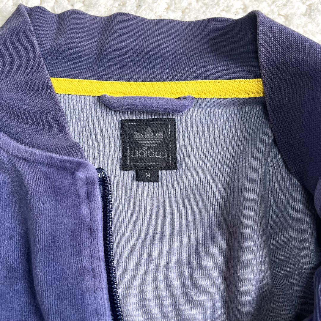 adidas ベロア 万国旗 トラックジャケット ネイビー M ヴィンテージ