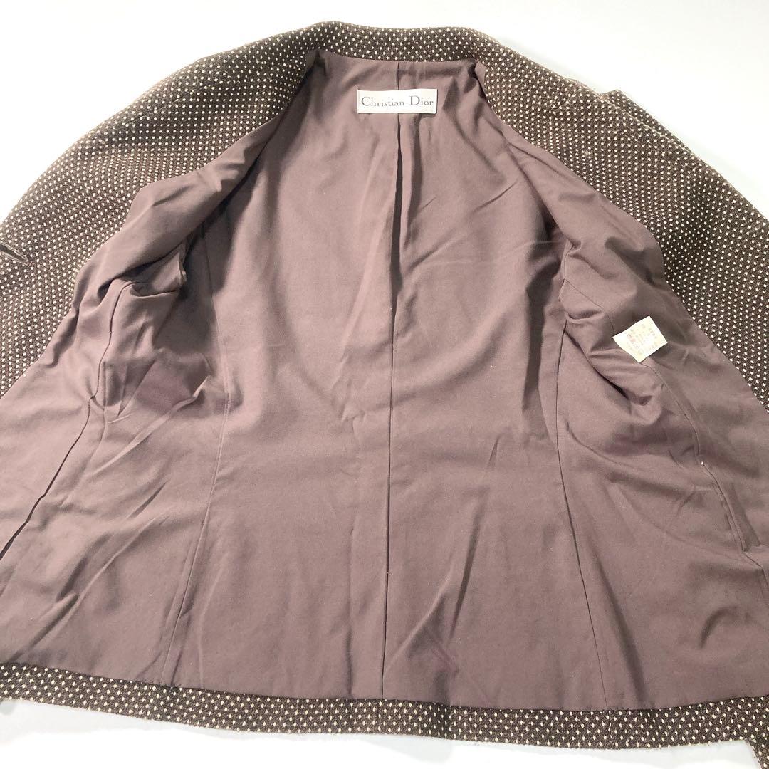 クリスチャンディオール Dior テーラードジャケット ドット ウール