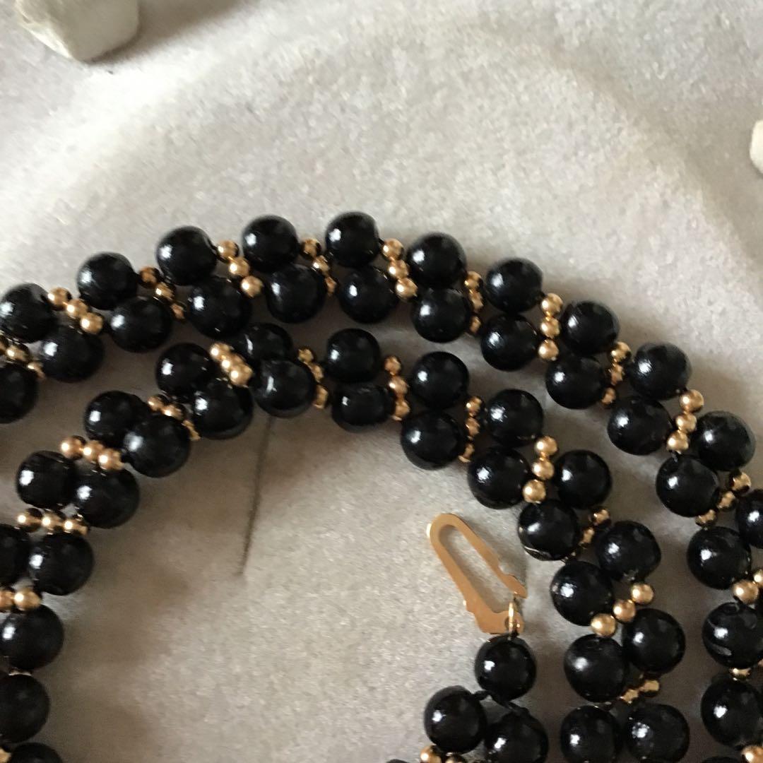 ブラック珊瑚ネックレス　サンゴ　黒　k14 S22