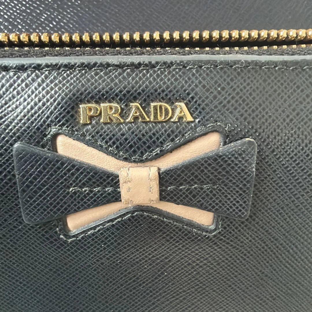 PRADA ブラックリボン長財布