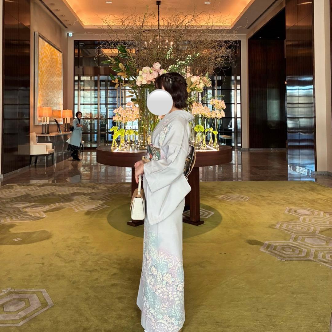 訪問着３点辻が花　卒業式　入学式　お宮参り【訪問着、袋帯、帯締め】