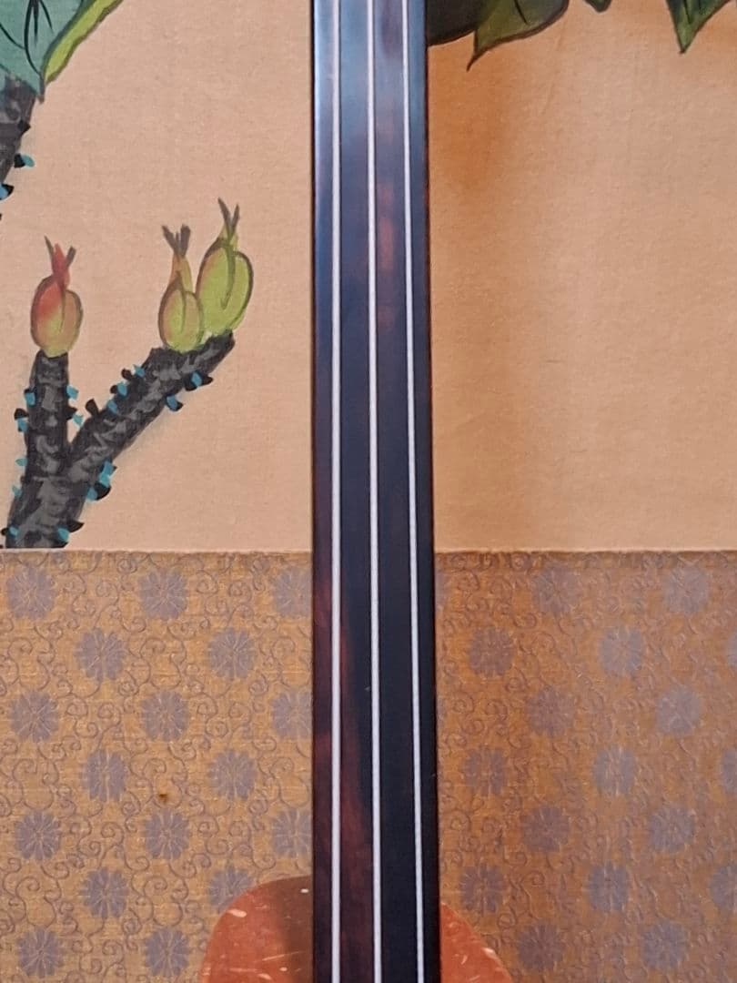 真壁型三線　八重山黒木四つ割り　ウジラミ 虎木入り　本皮1枚張り