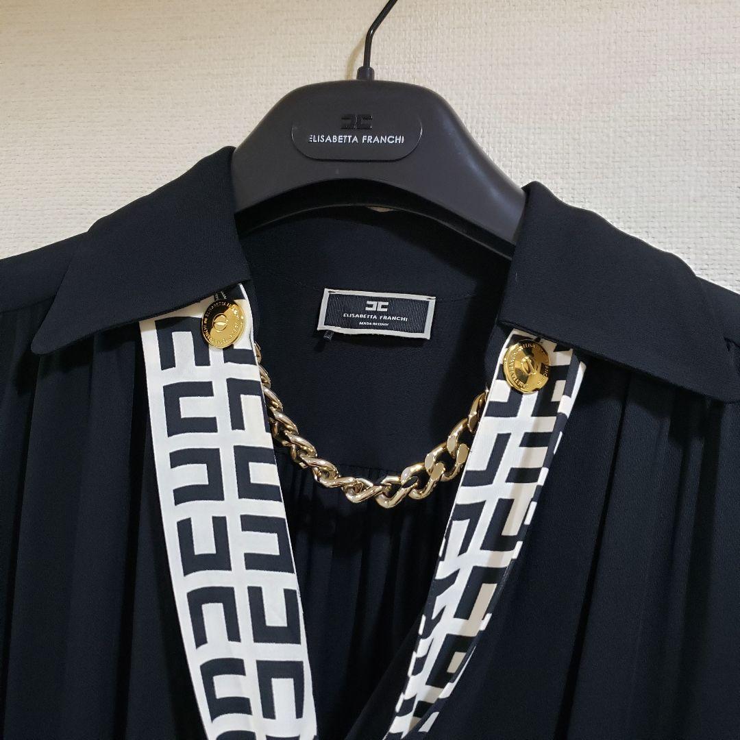 エリザベッタフランキ　ワンピース　シュミーズドレス　スカーフ　ボウタイ