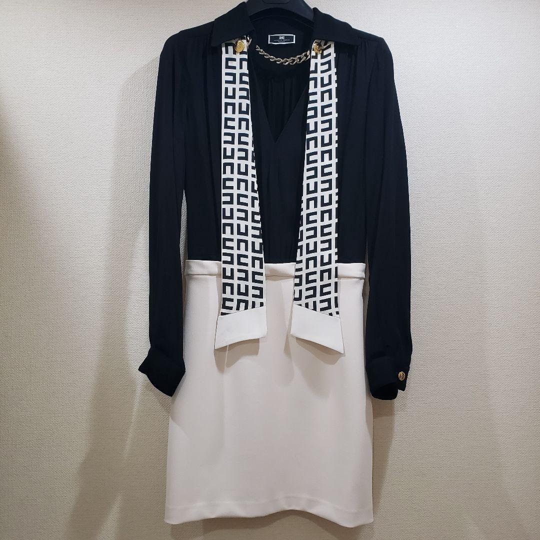 エリザベッタフランキ　ワンピース　シュミーズドレス　スカーフ　ボウタイ