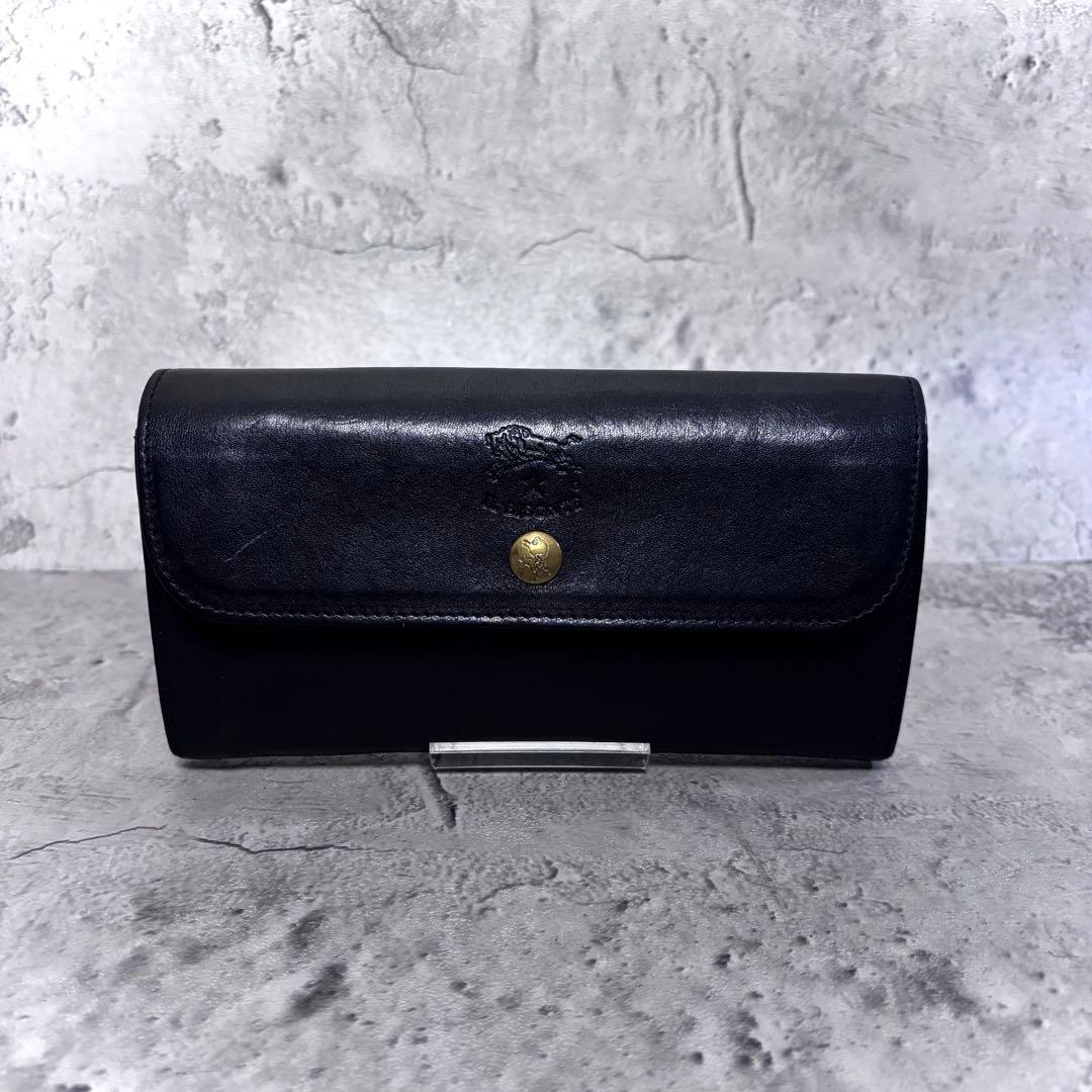 【Y's！】イルビゾンテ ILBISONTE フラップ長財布 ブラック 黒