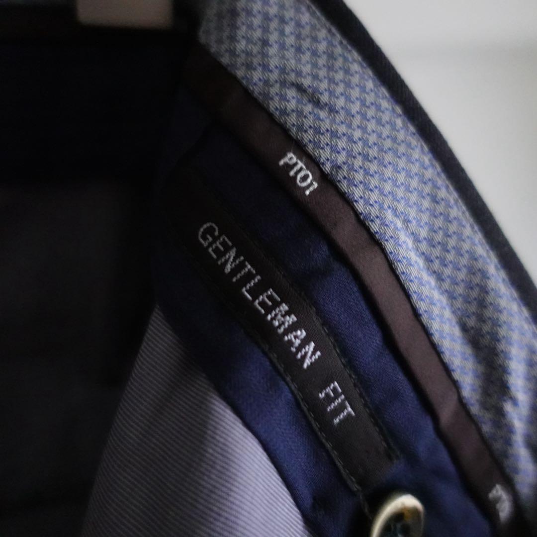 PT01 ウールギャバジン Gentleman Fit スラックス　チャコール