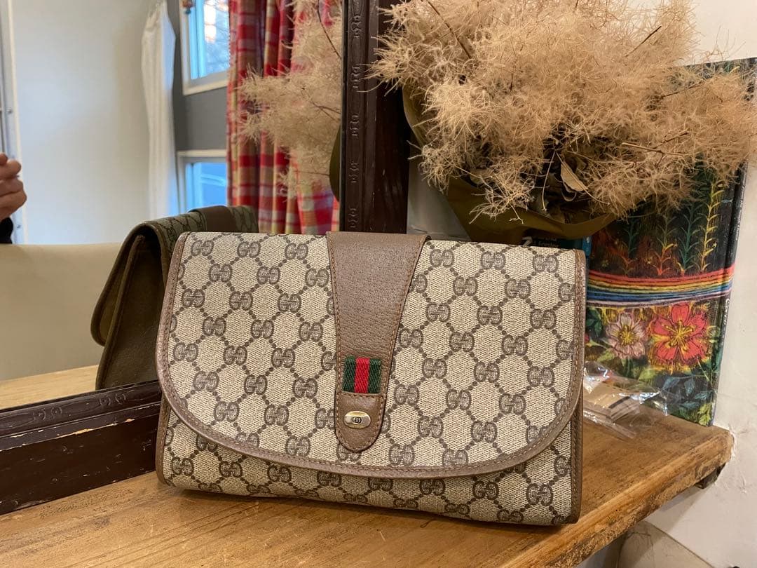 GUCCI グッチ GGスプリーム クラッチバック セカンドバックPVC レザー