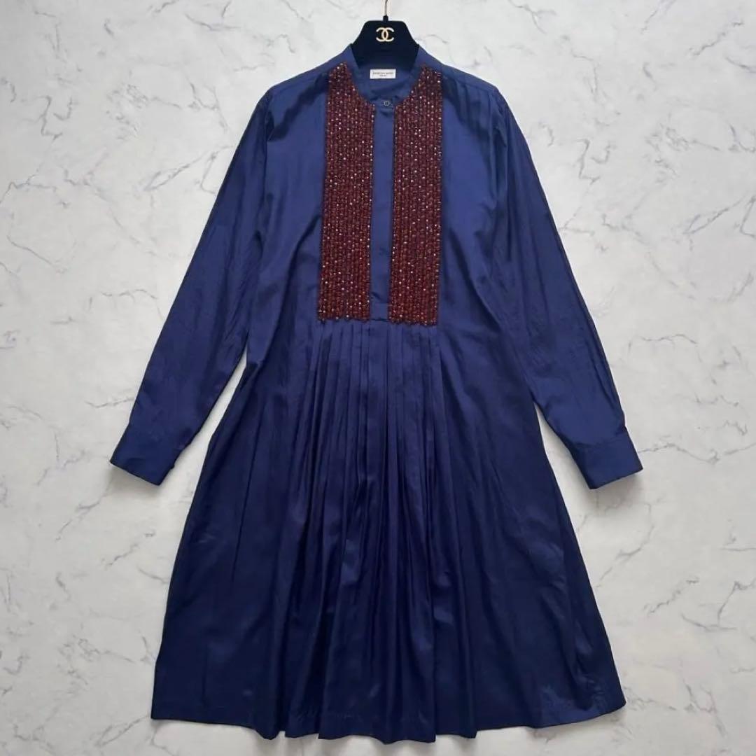 DRIES VAN NOTEN シルク　ウール 総柄 パッチワーク ドレス