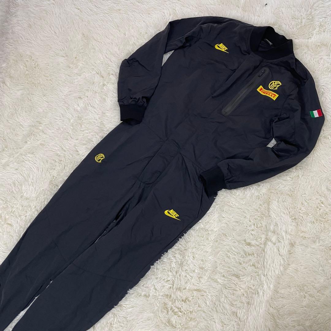 【美品】　ナイキ インテル×ピレリ ジャンプスーツ ナイロン ツナギ 黒